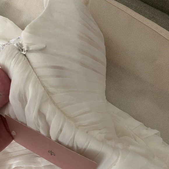 Watters Lupine Strapless Sweetheart Mesh Sheath Wedding Gown - Picture 8 of 10